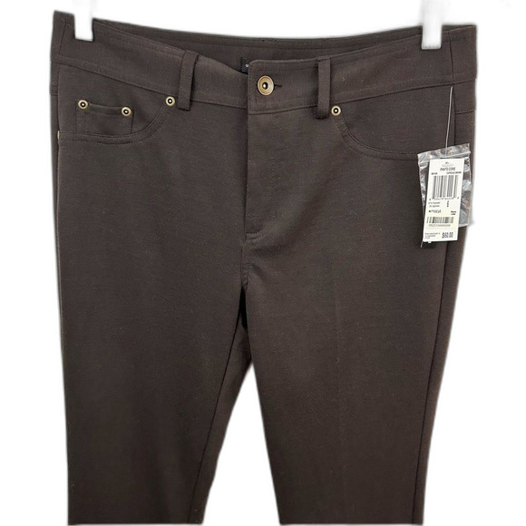 Grace Elements Expresso Brown Straight Leg Pants NWT Size 9 - Picture 5 of 12